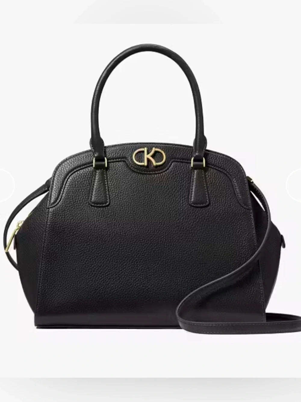 NWT Kate Spade Kyla Large Satchel Black Pebbled Leather Handbag Purse Crossbody